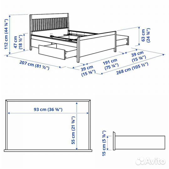 Кровать IKEA idanas