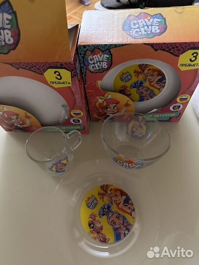 Набор детской посуды.19см.12,5/7,5см.8,5/7см