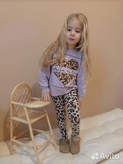 Леопардовый костюм на девочку 104 110 116 128 140