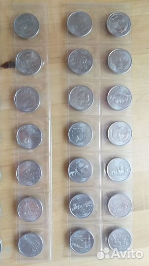 Лот из 40 монет -25 центов США - штаты