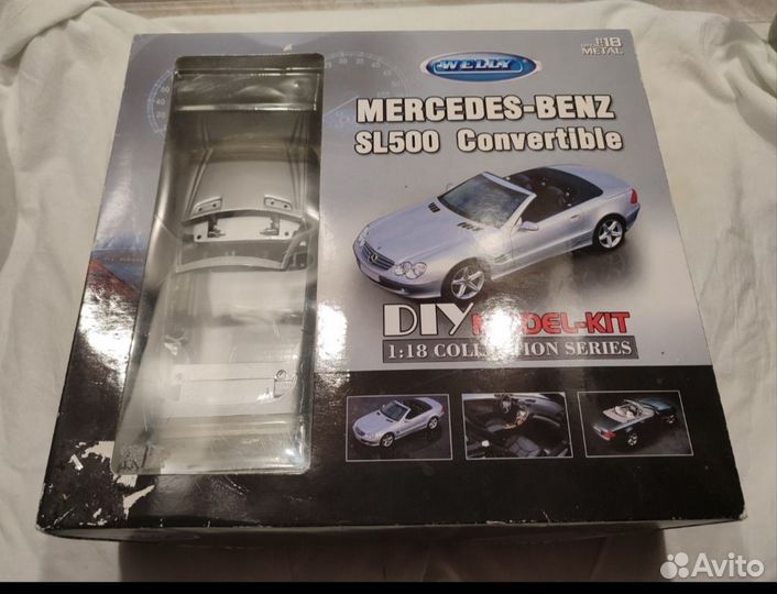 Сборная модель mercedes Benz sl500 1:18 welly