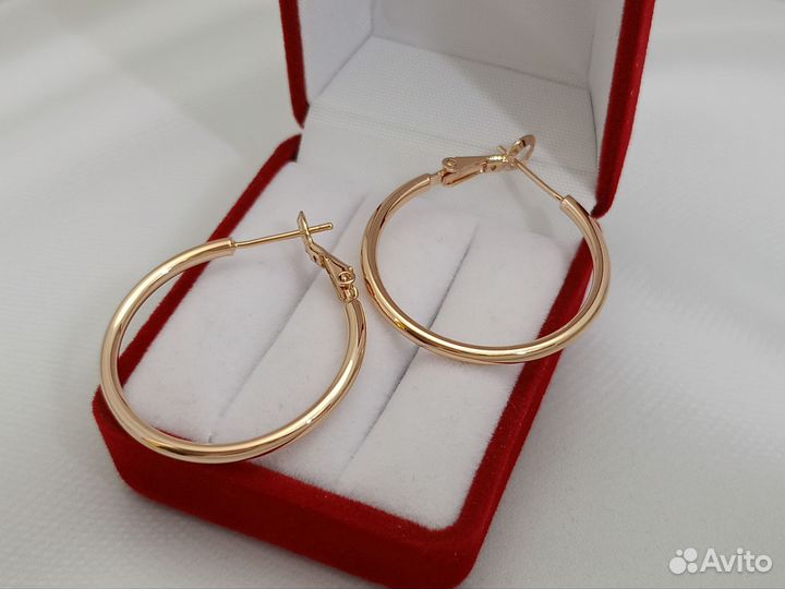 Серьги Кольца позолоченные