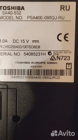 Toshiba satellite a40