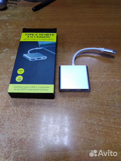 Переходник с Type-C на (USB 3.0, hdmi, Type-C, PD)