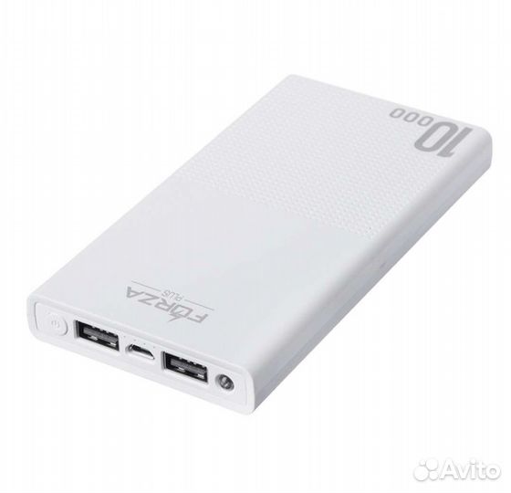 Аккумулятор мобильный forza 10000мАч, 2 USB, 2A, ф