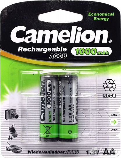 Продам Аккумулятор Camelion AA 1000 mAh Ni-Cd BL-2