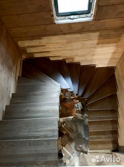 Обшивка ступеней Дубом