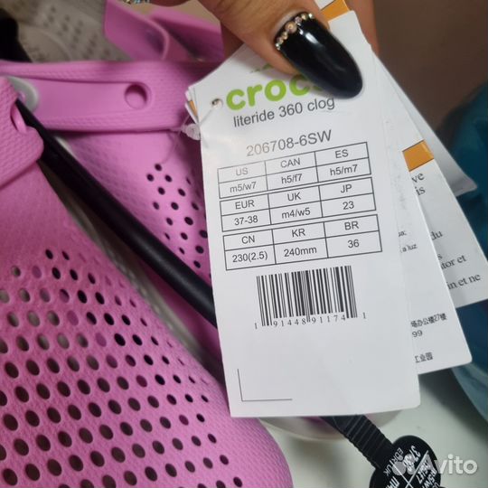 Новые сабо crocs literide w7 37/38