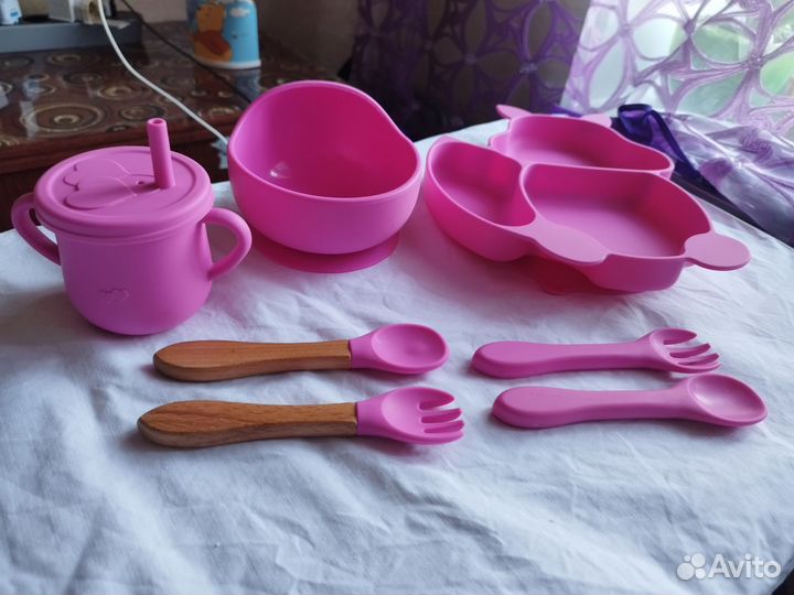 Набор детской силиконовой посуды