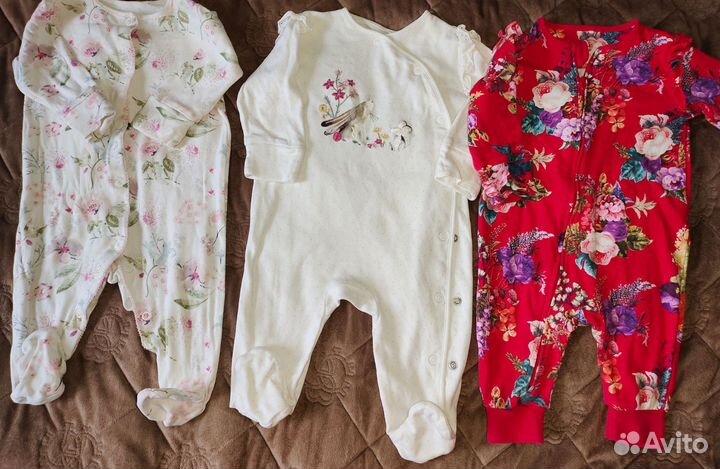 Слипы некст next 3шт 62-68 3-6