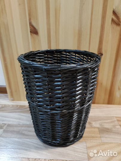 Корзина плетеная - черный лак