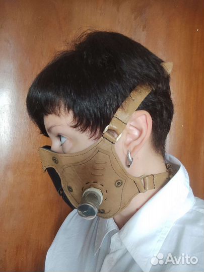 Маска стимпанк киберпанк готик аксессуар кожа