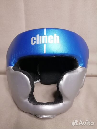 Шлем боксерский Clinch Kids серебристо-синий,XS
