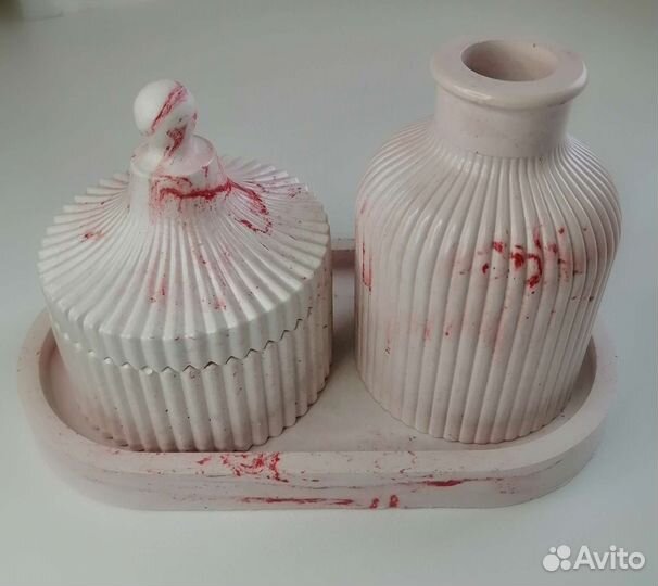 Декор из гипса(ваза, шкатулка, свечи)