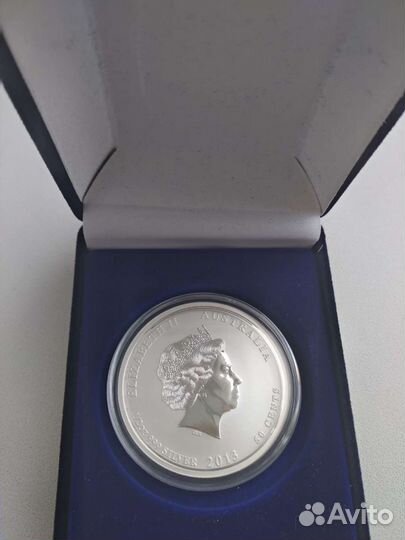 Монета 50 центов, год змеи, серебро, 2013 г., Авст