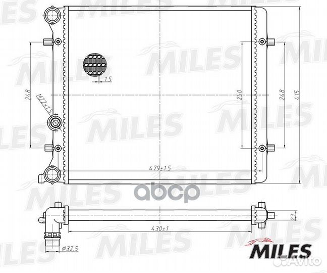 Радиатор miles acrm164 VAG G4/bora/octavia 1.4