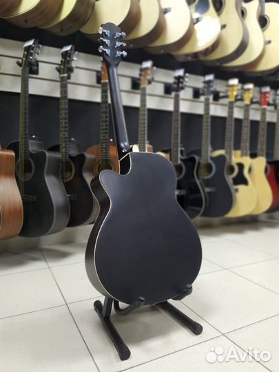 Черная матовая Акустическая гитара Новая