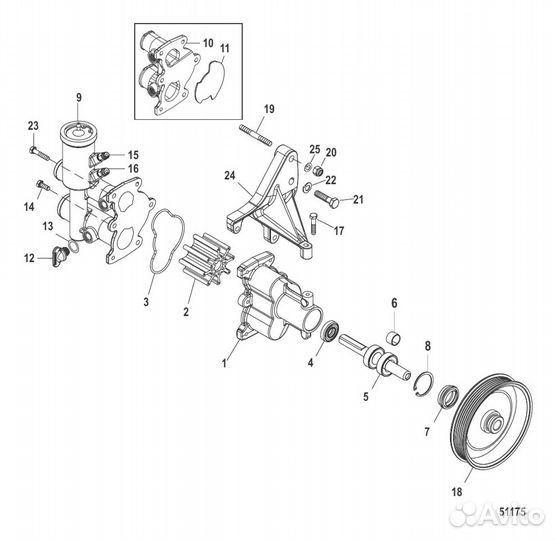 Корпус помпы забора воды сборе браво 862914A13