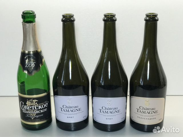 Бутылки из тёмного стекла красивой формы, 6 шт