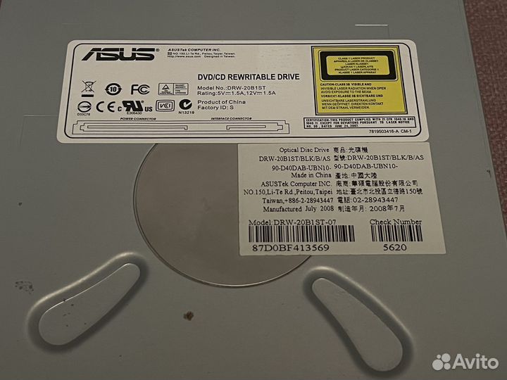DVD-RW привод asus DRW-24B1LT