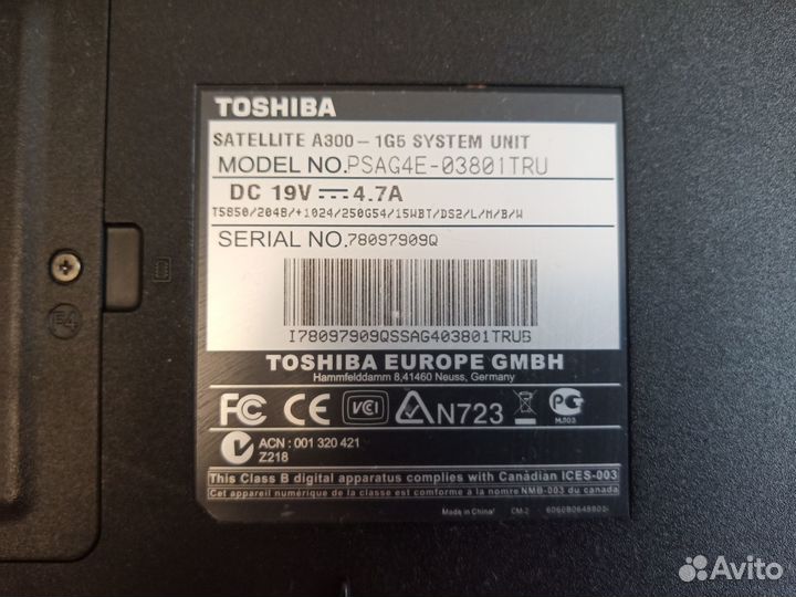 Toshiba satellite a300