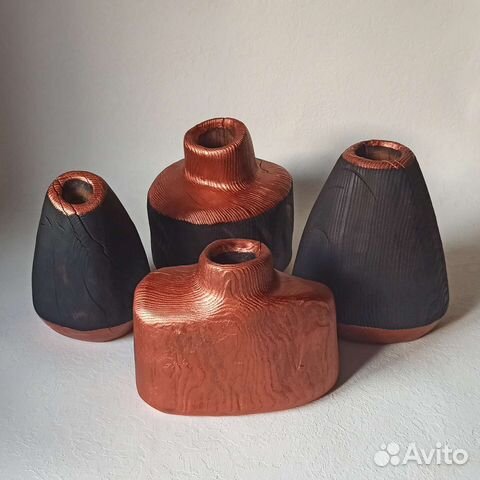 Авторские интерьерные вазы из массива дерева