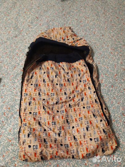 Зимний конверт в коляску на овчине