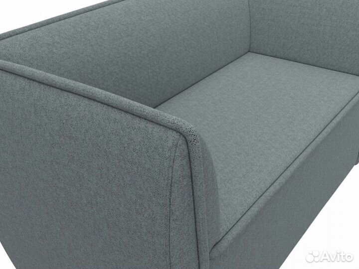 Диван кухонный прямой Бергамо 2-х местный, рогожка, амур серый