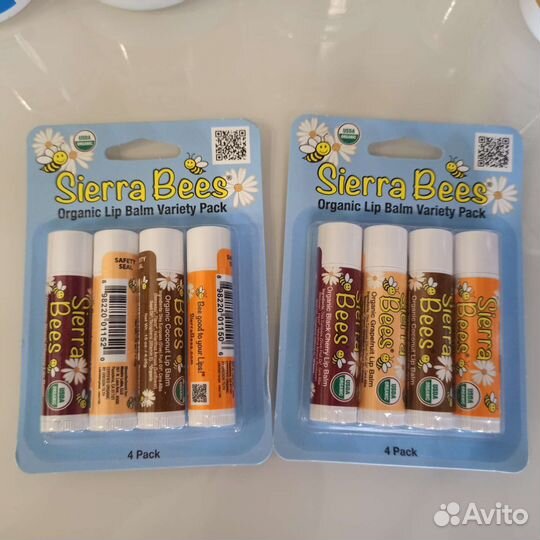 Бальзам для губ, набор 4 шт