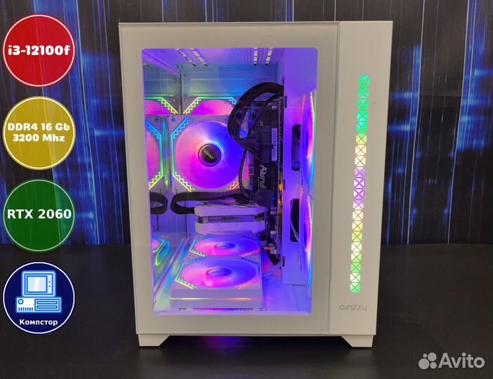 Мощный игровой i3-RTX2060-16DDR4-HKX7015493268-H610