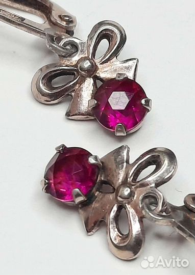 Серьги-бантики. Серебро 925пр(звезда)