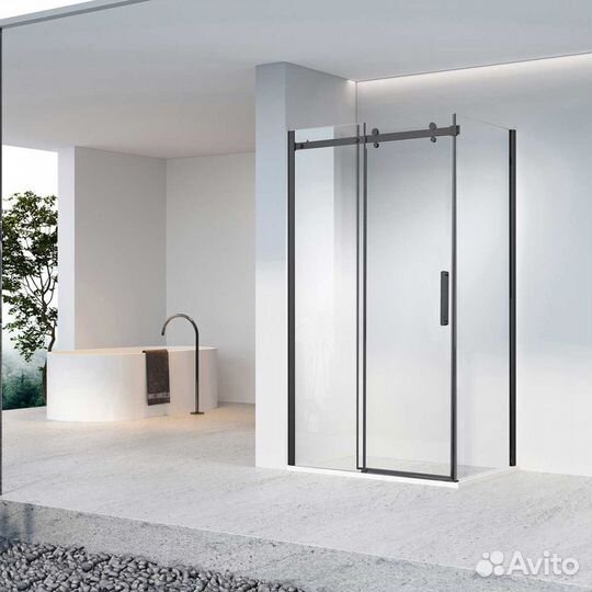 Душевой уголок Como-N 1500x1000 черный прозрачное