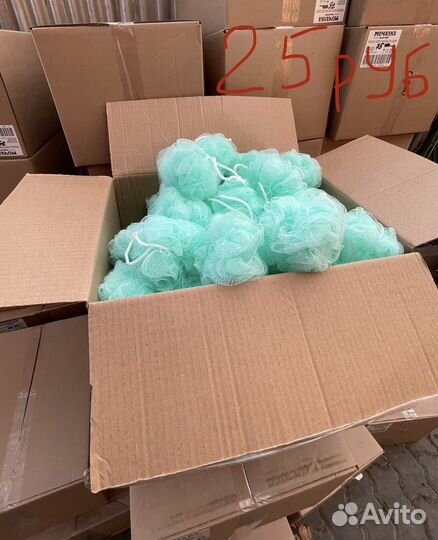 Мочалка бирюзовая оптом 200 штук