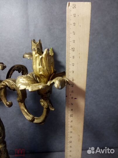 Подсвечник бронза 5 рожков СССР/ Подсвечник Лев