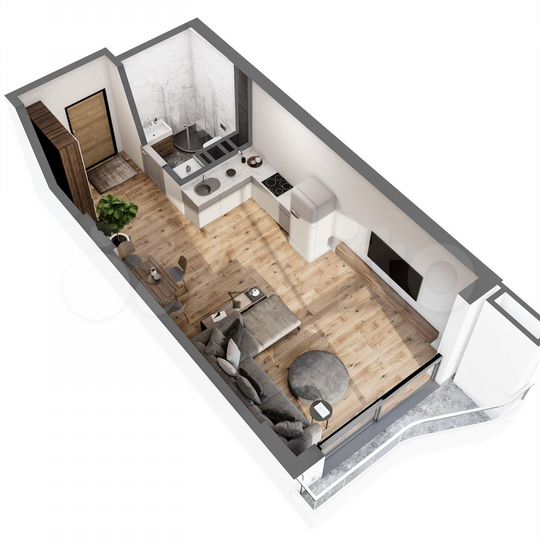 1-к. апартаменты, 42,7 м², 2/8 эт.