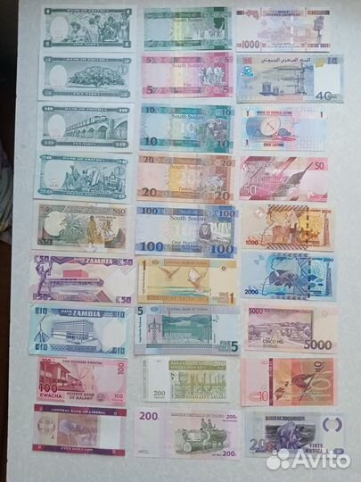 Банкноты африканских стран unc
