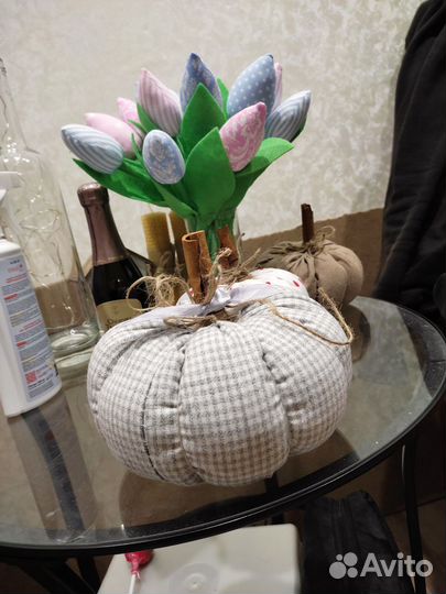 Тыква декоративная из ткани