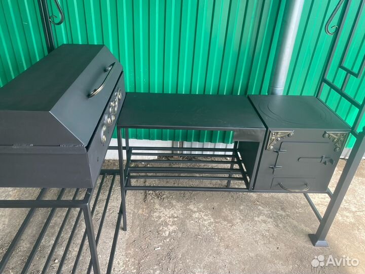 Мангальная зона с крышей