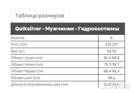 Мужской Гидрокостюм Quiksilver 4/3MM prologue р. S