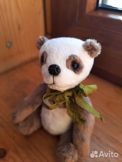 Тедди панда бежевая (игрушка миниатюра)
