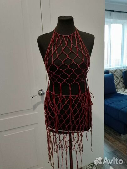 Пляжный комплект сетка макраме