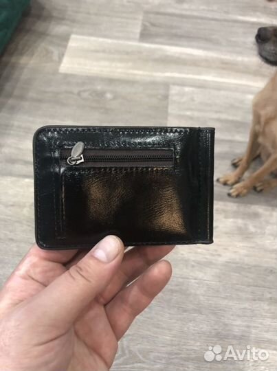 Зажим для денег кожаный новый
