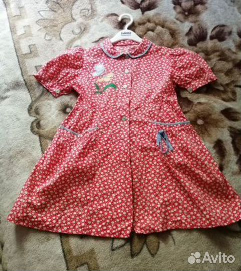 Винтажное платье-халатик СССР на девочку, 134рост