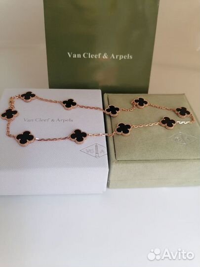 Колье, цепочка, браслет, серьги в образе Van Cleef