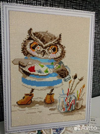 Картина алмазная мозайка на подрамнике (готовая)