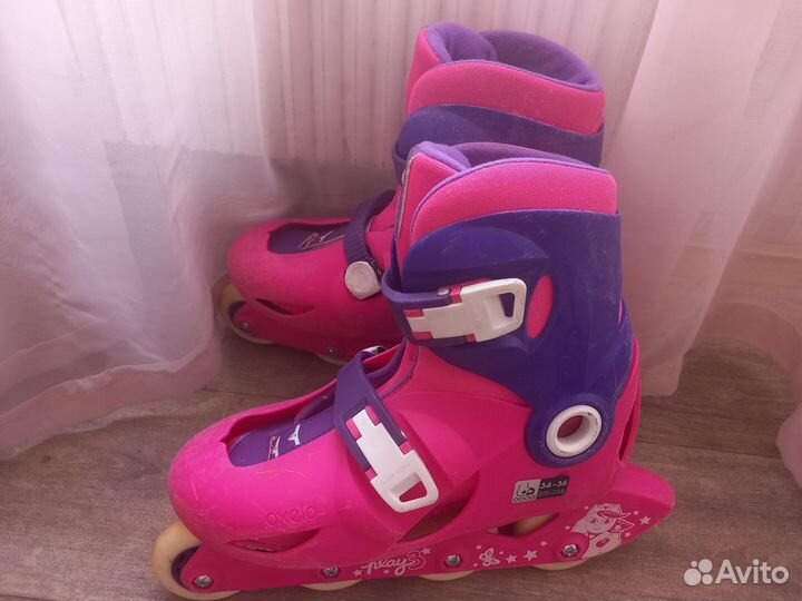 Роликовые коньки для девочки, р. 34-36