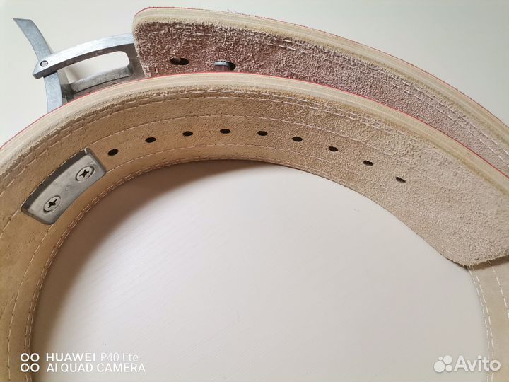 Ремень с карабином из натуральной кожи powermens