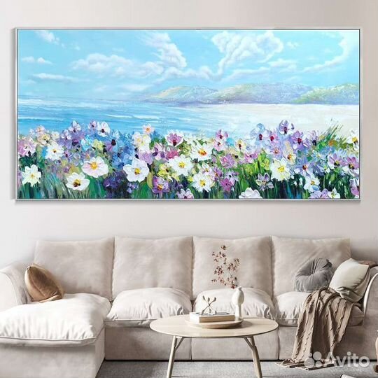 Стильная картина маслом полевые цветы