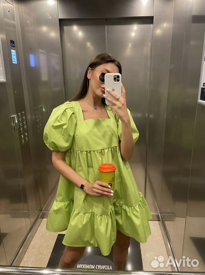 Салатовое платье