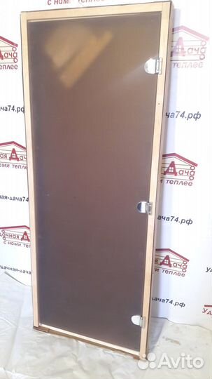 Дверь в баню стеклянная (бронза матовая)